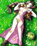  aerith_gainsborough artist_request bow braid breasts brown_hair cropped_jacket dress final_fantasy final_fantasy_vii flower grass green_eyes jacket large_breasts long_dress long_hair lowres no_bra no_panties oekaki open_clothes open_dress pink_bow pink_dress ponytail ribbon single_braid solo 