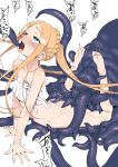  1girl ^^^ abigail_williams_(swimsuit_foreigner)_(fate) ahegao arm_support bare_arms barefoot bikini blonde_hair blue_eyes blush bottomless braid crying crying_with_eyes_open fate/grand_order fate_(series) fingernails long_hair namonashi rolling_eyes saliva simple_background soles solo swimsuit tears tentacle_sex tentacles tongue tongue_out twintails very_long_hair white_background white_bikini 