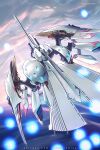  cloud danmaku exhaust fire flying hybridmink ikaruga ikaruga_(ship) machinery mecha no_humans sky space_craft weapon 