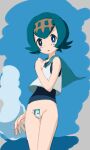  1girl blue_eyes blue_hair cloud hairband highres lana_(pokemon) looking_at_viewer maebari nadeara_bukichi open_mouth pokemon pokemon_(game) pokemon_sm sailor_collar short_hair sleeveless solo 