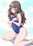  breast_hold hogey_nk-2000 kamiya_nao swimsuits the_idolm@ster the_idolm@ster_cinderella_girls 