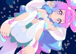  1girl absurdres anus blue_hair blue_nails dutch_angle gradient_hair hair_intakes head_tilt highres hrgm laura_(precure) looking_at_viewer multicolored_hair navel pantyhose pink_hair pink_nails precure pussy see-through smile solo toeless_legwear tropical-rouge!_precure 