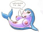  anthro bomberman bomberman_jetters bomberman_jetterz breasts cetacean dolphin dolphin_bomber english_text female feral mammal marine nipples pussy solo text 