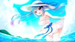  cleavage dress indie_virtual_youtuber koharu_toki skirt_lift summer_dress tekehiro thighhighs wallpaper wet 