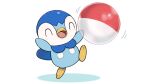  arms_up ball beachball blush commentary_request creature full_body gen_4_pokemon happy leg_up no_humans official_art open_mouth piplup pokemon pokemon_(creature) prj_pochama smile solo standing standing_on_one_leg starter_pokemon toes tongue |d 