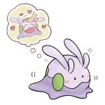  1other blush closed_eyes closed_mouth creature gen_6_pokemon goomy headpat heart numera_goomy open_mouth pokemon pokemon_(creature) simple_background thought_bubble white_background 
