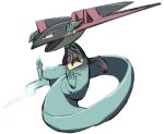  claws commentary dragapult dreepy from_side gen_8_pokemon half-closed_eyes morio_(poke_orio) no_humans open_mouth pokemon pokemon_(creature) simple_background tongue white_background 