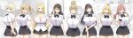  6+girls absurdres aimi_(freedom) arms_behind_back bangs black_bow black_choker black_hair blonde_hair blonde_onee-san_(sky-freedom) blush bow breasts brown_eyes brown_hair bubble_tea button_gap cellphone choker choker_onee-san_(sky-freedom) cleavage closed_mouth clothes_lift collared_shirt cup curvy double_w dress dress_lift drinking_straw ear_piercing eyebrows_visible_through_hair glasses glasses_onee-san_(sky_(freedom)) grey_eyes grey_skirt hair_behind_ear hair_bun hair_bun_onee-san_(sky-freedom) hair_ornament hairclip hairclip_onee-san_(sky_(freedom)) hand_on_hip high_ponytail highres hime_cut holding holding_phone large_breasts long_hair looking_at_viewer middle_finger miniskirt mole mole_under_mouth multiple_girls nail_polish one_eye_closed open_mouth original partially_unbuttoned phone piercing pink-haired_onee-san_(sky-freedom) pink_hair pleated_skirt purple_eyes red_scrunchie school_uniform scrunchie semi-rimless_eyewear shirt shirt_tucked_in short_hair short_sleeves short_twintails sidelocks skirt sky-freedom smartphone smile standing thighs twintails untucked_shirt v w white_shirt yellow_eyes 