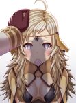  1boy 1girl absurdres ahoge bangs blonde_hair breasts circlet commission commissioner_upload condom condom_in_mouth fire_emblem fire_emblem_fates fire_emblem_heroes gloves grey_eyes heart heart-shaped_pupils hetero highres implied_fellatio kiran_(fire_emblem) long_hair looking_at_viewer male_hand medium_breasts mouth_hold ophelia_(fire_emblem) penis_shadow saikunartworks symbol-shaped_pupils 