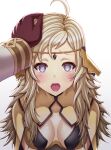  1boy 1girl absurdres ahoge bangs blonde_hair breasts circlet commission commissioner_upload fire_emblem fire_emblem_fates fire_emblem_heroes gloves grey_eyes heart heart-shaped_pupils hetero highres kiran_(fire_emblem) long_hair looking_at_viewer male_hand medium_breasts open_mouth ophelia_(fire_emblem) saikunartworks symbol-shaped_pupils 