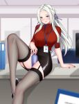  banglinh1997 edelgard_von_hresvelg fire_emblem fire_emblem_three_houses pantsu skirt_lift stockings sweater thighhighs 