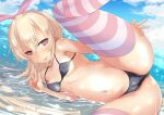  bikini cameltoe erect_nipples fyuo kantai_collection shimakaze_(kancolle) swimsuits thighhighs thong wet 