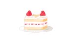  animal cake cat food fruit hakuchizu_(jedo) nobody original polychromatic signed strawberry third-party_edit white 