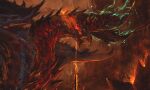  alatreon dragon electricity from_side monster monster_hunter_(series) no_humans profile red_theme shimhaq 