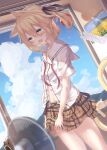  animal_ears neko nekomimi open_shirt see_through seifuku skirt_lift tagme tail wet 