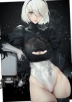  cleavage duan_henglong leotard nier_automata no_bra thighhighs yorha_no.2_type_b 