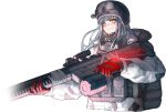  1girl ammunition_pouch assault_rifle backpack bag blush camouflage camouflage_jacket cheogtanbyeong eyebrows_visible_through_hair eyewear_on_head facial_mark gas_mask girls&#039;_frontline gloves glowing goggles goggles_on_head gun h&amp;k_hk416 hair_ornament helmet highres hk416_(fang)_(girls&#039;_frontline) hk416_(girls&#039;_frontline) holding holding_gun holding_weapon jacket long_hair looking_at_viewer mask mask_removed military military_uniform pouch red_gloves rifle solo uniform upper_body weapon white_hair winter_uniform yellow_eyes 