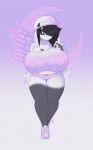  absurd_res anthro big_breasts breasts female giant_panda hi_res luna_paws mammal nipple_outline nipples smutbunny solo thick_thighs ursid 