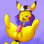  1:1 alecrc animal_genitalia animal_penis balls clothed clothing erection feral fur genitals hi_res male mammal nintendo open_mouth partially_clothed penis pikachu pok&eacute;mon pok&eacute;mon_(species) pokemon_unite rodent simple_background smile solo spread_legs spreading topwear video_games yellow_body yellow_fur 