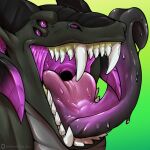  anthro bodily_fluids dragon dripping huniiheart_(artist) imminent_vore male mouth_shot open_mouth saliva saliva_drip sharp_teeth solo sonata_the_dragon teeth tongue tongue_out 