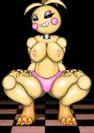  absurd_res animatronic areola big_breasts breasts butt_from_the_front claws clothed clothing duo eyebrows eyelashes female five_nights_at_freddy&#039;s five_nights_at_freddy&#039;s_2 floor half-closed_eyes hi_res humanoid justwhite looking_at_viewer machine narrowed_eyes nipples panties pink_cheeks robot sharp_claws sharp_teeth smile solo teeth thick_thighs tile tile_floor toe_claws topless toy-bonnie toy_chica_(fnaf) underwear video_games 