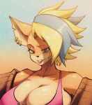  activision anthro bandicoot big_breasts big_ears bigdad breasts cleavage clothed clothing crash_bandicoot_(series) ear_piercing female furrchan huge_breasts mammal marsupial mohawk piercing pirate_tawna shirt side_boob solo spillage tank_top tawna_bandicoot topwear video_games 