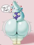  &lt;3 2021 absurd_res alternate_version_at_source animal_crossing anthro big_butt blue_eyes blush bottomless butt canid canine canis clothed clothing dialogue english_text female hi_res huge_butt looking_at_viewer looking_back mammal nintendo solo text topwear video_games whitney_(animal_crossing) wolf xmetalhusky 
