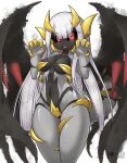  black_body black_sclera blush breasts female giratina grey_body legendary_pok&eacute;mon nintendo pok&eacute;mon pok&eacute;mon_(species) red_eyes rilex_lenov solo video_games 