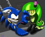  barefoot chain chained duo eulipotyphlan feet female foot_fetish hedgehog male mammal sega soles sonic_the_hedgehog_(series) sorcererlance the_deadly_six tickling toes zeena zeti 