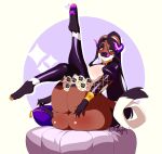  anthro butt female freya_(vapplepie) hair hi_res horn latex_stockings mammal mustela mustelid musteline pawpads ponytail presenting presenting_hindquarters rubber solo true_musteline vapplepie 