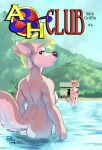  2018 adrian_gray ah_club anthro arm_tuft black_nose blonde_hair blue_eyes blue_hair blue_sky breasts brown_body brown_fur butt canid canine canis casual_nudity cheek_tuft comic day detailed_background digital_media_(artwork) dipstick_tail duo duo_focus elbow_tufts english_text eyebrows eyelashes eyes_closed facial_tuft featureless_crotch female female/female fluffy fluffy_tail fur grey_body grey_fur group hair half-closed_eyes hildegard_rothschild hut kangaroo looking_at_viewer looking_back macropod mammal marsupial mountain multicolored_body multicolored_fur multicolored_tail narrowed_eyes nude outside palm_tree partially_submerged plant pouch_(anatomy) raised_tail rear_view rick_griffin sand short_hair side_boob signature skinny_dipping sky smile social_nudity standing tan_body tan_fur text thick_tail tree tropical tuft two_tone_body two_tone_fur water wet white_body white_fur wolf 