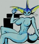  anthro blue_body bodily_fluids breasts diamonsion eeveelution erection female hi_res liquid looking_at_viewer mammal nintendo nipples nude open_mouth pok&eacute;mon pok&eacute;mon_(species) simple_background smile solo thick_thighs vaporeon video_games water 