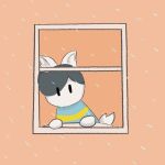  canid canine clothed clothing felid feline fur hair hi_res mammal raining simple_background tem tem_with_bob temmie_(undertale) topwear undertale video_games white_body 