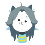  canid canine chromaia clothed clothing digital_drawing_(artwork) digital_media_(artwork) felid feline hair half-length_portrait hi_res mammal portrait shaded simple_shading solo tem temmie_(undertale) text topwear undertale url video_games watermark white_body 