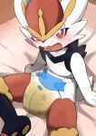  ambiguous_gender anthro blush bodily_fluids cinderace diaper genital_fluids lagomorph leporid looking_at_viewer mammal nintendo omorashi padded padding peeing pok&eacute;mon pok&eacute;mon_(species) rabbit satsuki_rabbit solo urine video_games wet wet_diaper wetting wetting_diaper 