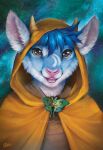  2021 anthro blue_body blue_fur blue_hair bovid breasts caprine digital_media_(artwork) female fur goat goldendruid grey_eyes hair hi_res horn looking_at_viewer mammal open_mouth smile solo teeth tongue 