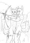  anthro canid canine canis dog_tags domestic_dog duo genitals hi_res humanoid_genitalia knife male male/male mammal monochrome orientation_play penis sketch straight_to_gay teaching training tribal wolfyalex96_(artist) 