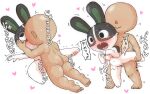 16:10 animal_crossing anthro bodily_fluids davirook dotty_(animal_crossing) duo faceless_character faceless_male female from_behind_position from_front_position hi_res holding_leg human human_on_anthro interspecies japanese_text lagomorph leporid lying male male/female mammal missionary_position multiple_poses nintendo nude on_back open_mouth pose rabbit sex sweat tears text vaginal video_games villager_(animal_crossing) widescreen 