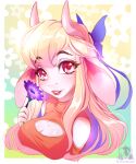  2020 5_fingers anthro blonde_hair bovid bovine breasts clothed clothing digital_media_(artwork) eyebrows eyelashes female fingers hair looking_at_viewer mammal pacevanrign pink_eyes smile 