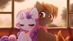  16:9 2021 absurd_res aged_up blush button_mash_(mlp) digital_media_(artwork) duo earth_pony equid equine eyes_closed female feral friendship_is_magic hair hasbro hi_res horn horse male mammal multicolored_hair my_little_pony open_mouth pivoted_ears pony scarf sleeping sweetie_belle_(mlp) symbianl two_tone_hair unicorn wavy_mouth widescreen 