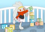  ambiguous_gender anthro block bunnyhopps diaper lagomorph leporid mammal nintendo octojo padded padding pok&eacute;mon pok&eacute;mon_(species) rabbit raboot solo toy video_games 