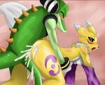  ahegao all_fours alligator alligatorid anthro anthro_on_anthro bandai_namco bedroom_eyes bodily_fluids butt canid canine crocodilian crocodylid cum cum_on_butt cum_on_leg digimon digimon_(species) doggystyle duo female from_behind_position genital_fluids hands_on_hips looking_pleasured male male/female mammal narrowed_eyes open_mouth penetration renamon reptile scalie seductive sega sex sonic_the_hedgehog_(series) sssonic2 vector_the_crocodile 