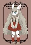  2019 anthro clothed clothing female fur grey_eyes hair hands_together hi_res lagomorph leporid long_hair mammal mee0118 rabbit simple_background solo standing white_body white_fur 