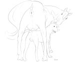  &lt;3 ? anatomically_correct anatomically_correct_genitalia anatomically_inaccurate animal_genitalia animal_pussy bluob butt canid canine canine_pussy canis domestic_dog duo equid equine equine_pussy female female/female feral genitals horse mammal presenting presenting_hindquarters pussy sketch teats 