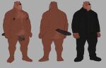  2020 anthro beaver belly bottomwear brown_body clothing erebonbon eustace_hendrikson flaccid foreskin genitals hi_res humanoid_genitalia humanoid_hands humanoid_penis male mammal mature_male moobs multiple_poses nipples overweight overweight_male pants penis pose priest rodent simple_background solo somniumvn uncut video_games visual_novel 