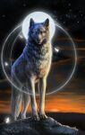  2021 ambiguous_gender canid canine canis detailed_background digital_media_(artwork) feral hi_res looking_at_viewer mammal moon night outside sky solo star starry_sky wolf wolfroad 