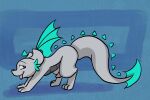  2d_animation animated anthro dragon dumderg genitals humping_air loop male mysty_(dumderg) no_sound nude penis reptile scalie short_playtime simple_background solo tapering_penis western_dragon wings 