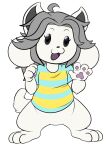  alpha_channel anthro canid canine clothed clothing felid feline fur hair mammal open_mouth rannades tem temmie_(undertale) topwear undertale video_games white_body white_fur 