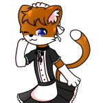  1:1 anthro clothing dcat07 domestic_cat felid feline felis humanoid maid_uniform male mammal solo trap_(disambiguation) uniform young 
