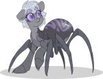  4_eyes 8_legs alpha_channel arachnid arachnid_taur arthropod arthropod_taur fangs fluffyxai grey_hair hair hasbro hi_res hybrid looking_up multi_eye my_little_pony purple_eyes solo spider spider_taur spiderpony taur 